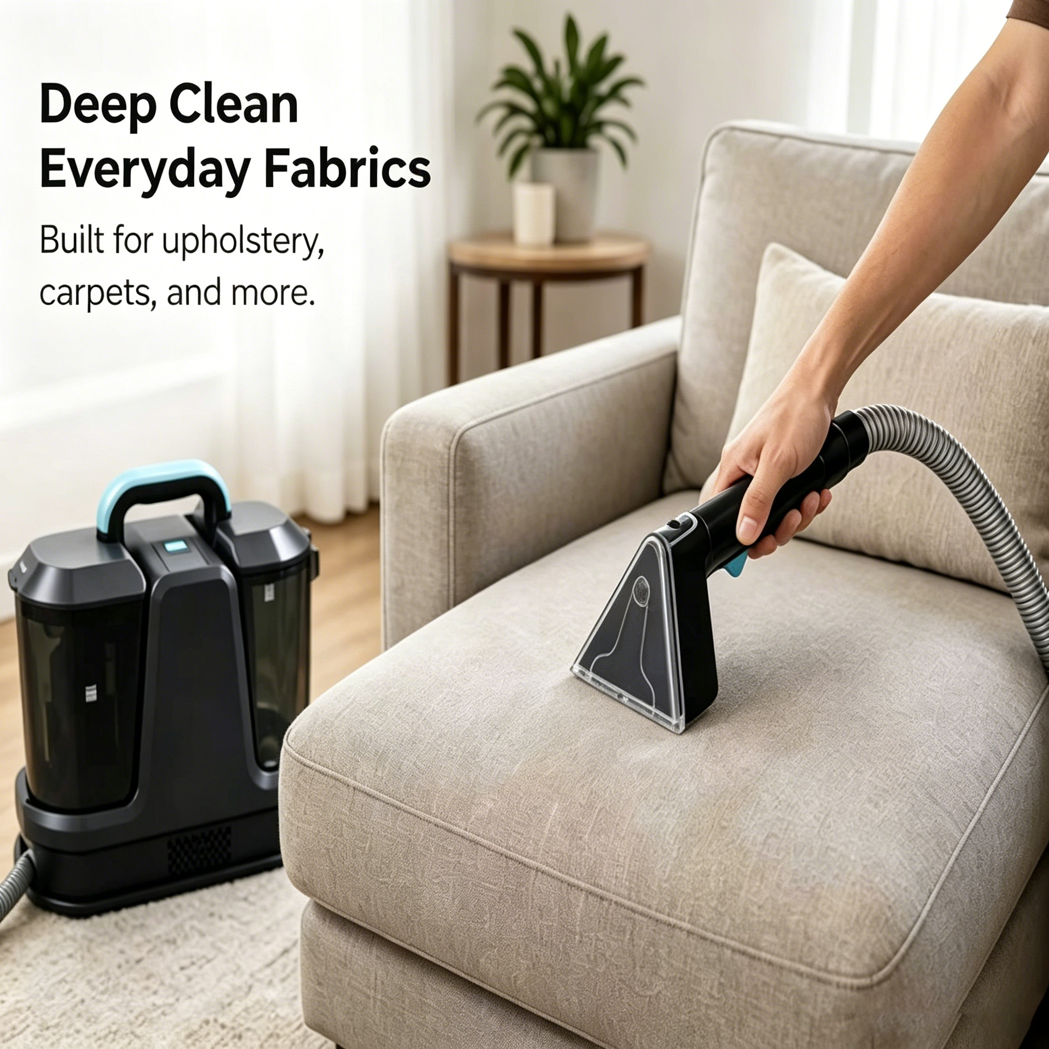 Portable Fabric Cleaner with High-Pressure Steam & Strong Suction, Deep Cleaning for Sofa, Carpet, Upholstery & Pet Stains